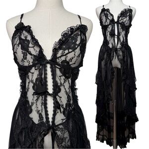 Vintage Andrea Kristoff Escante Tiered Corset Bustier Lingerie Dress Nightie L